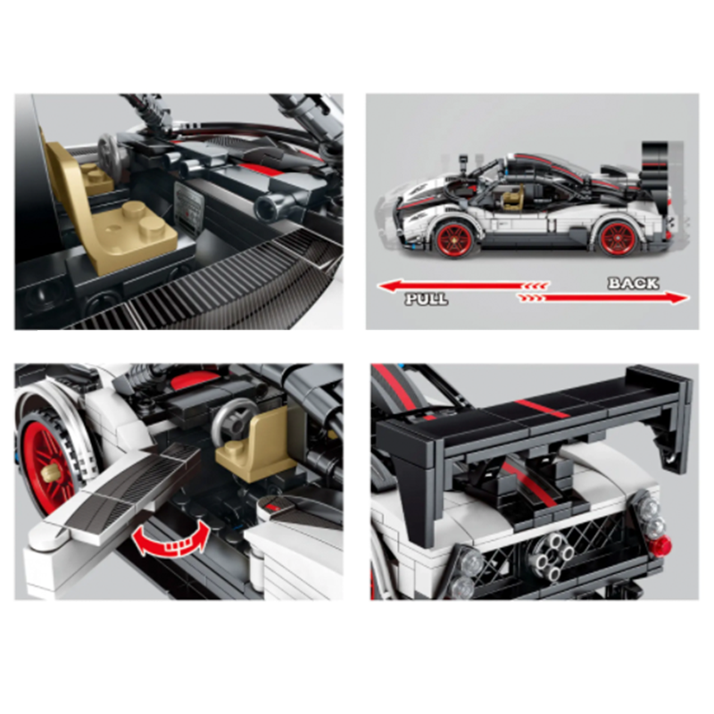 White Hypercar 608pcs